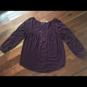 Burgundy long sleeve shirt